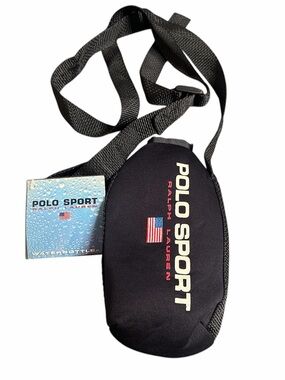 Ralph Lauren Vintage Black Polo Sport Crossbody Bottle Holder